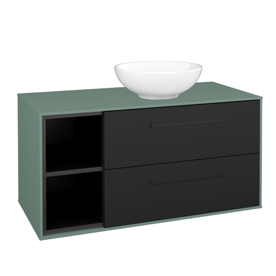 Skrinka pod umývadlo KVADRO SZZ2O2L 100 (umývadlo Nikolo 1)  - M18 Mint mat - Úchytka T06 - N03 Graphite - Nie