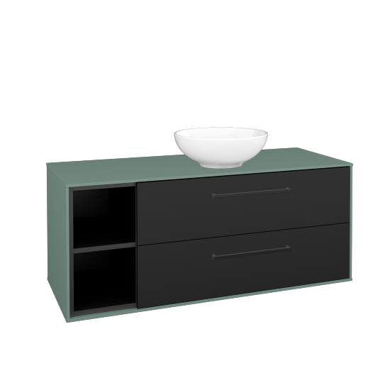 Skrinka pod umývadlo KVADRO SZZ2O2L 120 (umývadlo Nikolo 1)  - M18 Mint mat - Úchytka T06 - N03 Graphite - Nie