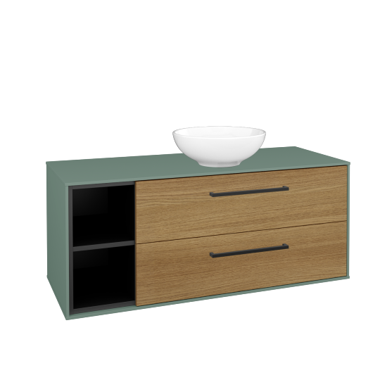 Skrinka pod umývadlo KVADRO SZZ2O2L 120 (umývadlo Nikolo 1)  - M18 Mint mat - Úchytka T06 - D29 Honey - Nie