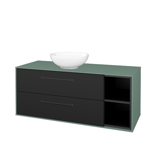 Skrinka pod umývadlo KVADRO SZZ2O2P 120 (umývadlo Nikolo 1)  - M18 Mint mat - Úchytka T06 - N03 Graphite - Nie