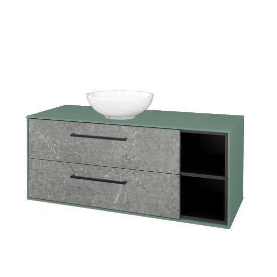Skrinka pod umývadlo KVADRO SZZ2O2P 120 (umývadlo Nikolo 1)  - M18 Mint mat - Úchytka T06 - D20 Galaxy - Nie