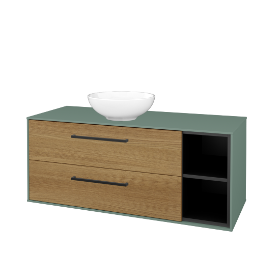 Skrinka pod umývadlo KVADRO SZZ2O2P 120 (umývadlo Nikolo 1)  - M18 Mint mat - Úchytka T06 - D29 Honey - Nie