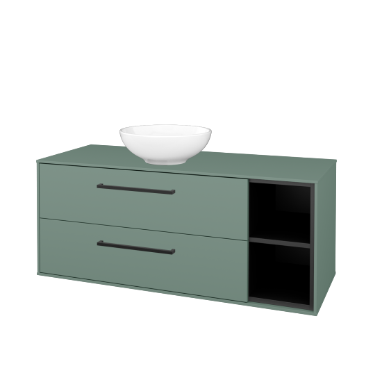 Skrinka pod umývadlo KVADRO SZZ2O2P 120 (umývadlo Nikolo 1)  - M18 Mint mat - Úchytka T06 - M18 Mint mat - Nie