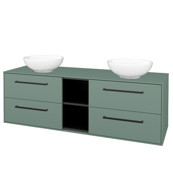 Skrinka pod umývadlo KVADRO SZZ4O2 150 (umývadla Nikolo 1)  - M18 Mint mat - Úchytka T06 - M18 Mint mat - Nie
