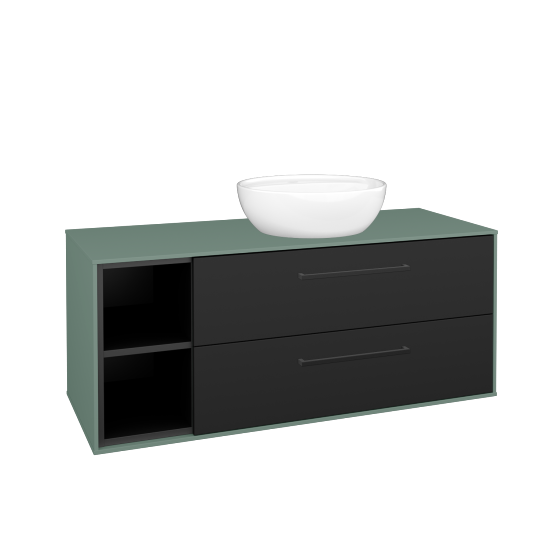 Skrinka pod umývadlo KVADRO SZZ2O2L 120 (umývadlo Nikolo 2)  - M18 Mint mat - Úchytka T06 - N03 Graphite - Nie