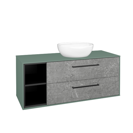 Skrinka pod umývadlo KVADRO SZZ2O2L 120 (umývadlo Nikolo 2)  - M18 Mint mat - Úchytka T06 - D20 Galaxy - Nie