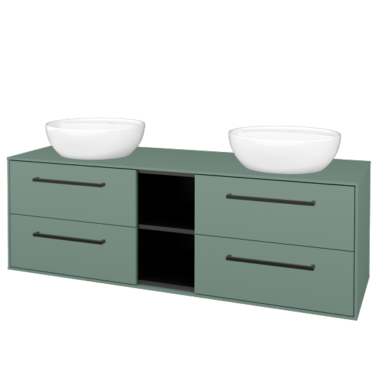 Skrinka pod umývadlo KVADRO SZZ4O2 150 (umývadla Nikolo 2)  - M18 Mint mat - Úchytka T06 - M18 Mint mat - Nie