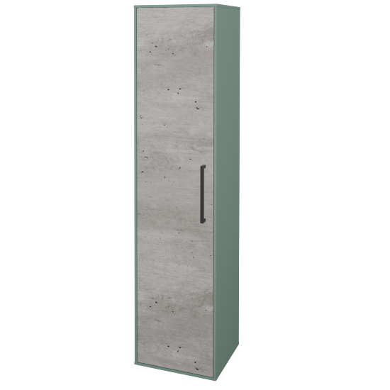Vysoká kúpeľňová skriňa KVADRO SVD 35  - M18 Mint mat - Úchytka T06 - D01 Betón - Levé - Nie