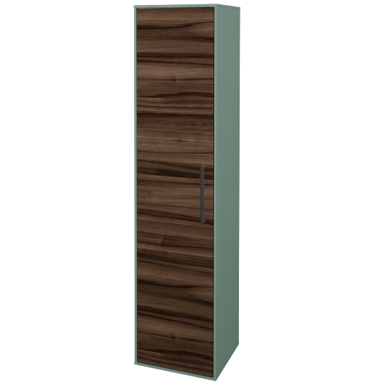 Vysoká kúpeľňová skriňa KVADRO SVD 35  - M18 Mint mat - Úchytka T06 - D06 Orech - Levé - Nie