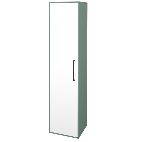 Vysoká kúpeľňová skriňa KVADRO SVD 35  - M18 Mint mat - Úchytka T06 - N01 Biela lesk - Levé - Nie