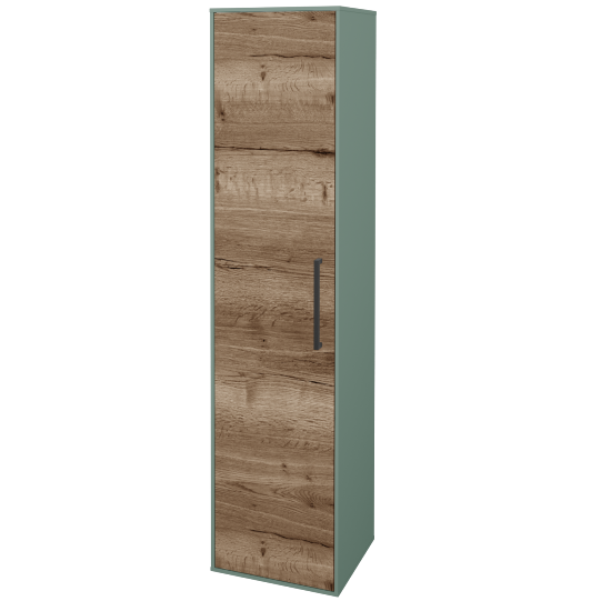 Vysoká kúpeľňová skriňa KVADRO SVD 35  - M18 Mint mat - Úchytka T06 - D21 Tobacco - Levé - Nie