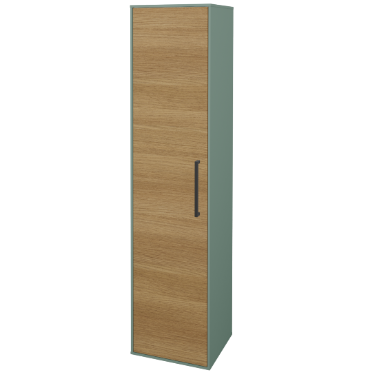 Vysoká kúpeľňová skriňa KVADRO SVD 35  - M18 Mint mat - Úchytka T06 - D29 Honey - Levé - Nie