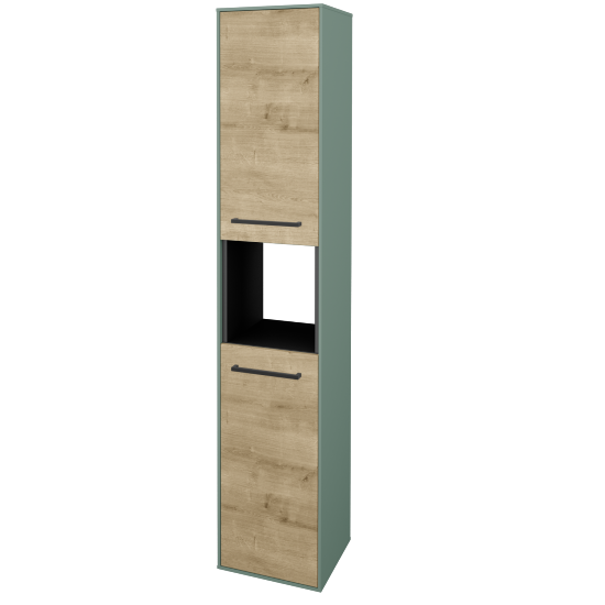 Vysoká kúpeľňová skriňa KVADRO SVD2O 35  - M18 Mint mat - Úchytka T06 - D09 Arlington - Levé - Nie