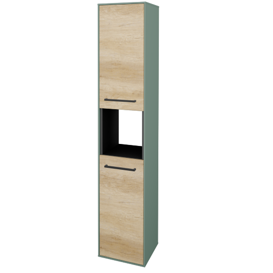 Vysoká kúpeľňová skriňa KVADRO SVD2O 35  - M18 Mint mat - Úchytka T06 - D15 Nebraska - Levé - Nie