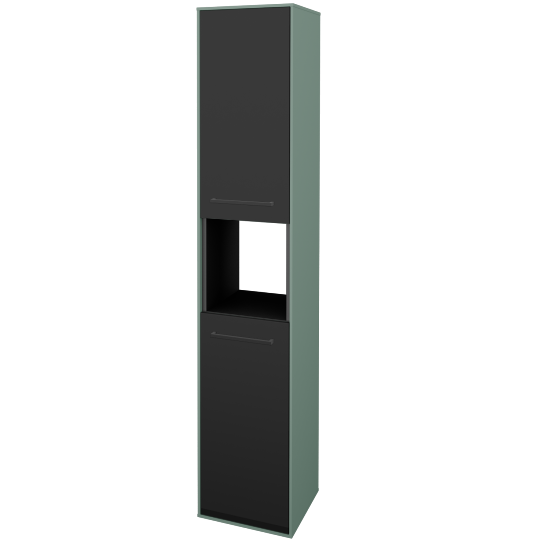 Vysoká kúpeľňová skriňa KVADRO SVD2O 35  - M18 Mint mat - Úchytka T06 - N03 Graphite - Levé - Nie