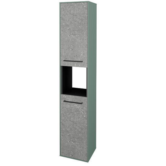 Vysoká kúpeľňová skriňa KVADRO SVD2O 35  - M18 Mint mat - Úchytka T06 - D20 Galaxy - Levé - Nie