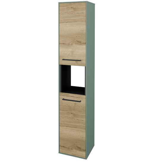 Vysoká kúpeľňová skriňa KVADRO SVD2O 35  - M18 Mint mat - Úchytka T06 - D26 Ontario - Levé - Nie