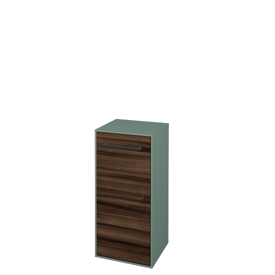 Nízka kúpeľňová skrinka KVADRO SND 35  - M18 Mint mat - Úchytka T06 - D06 Orech - Levé - Nie