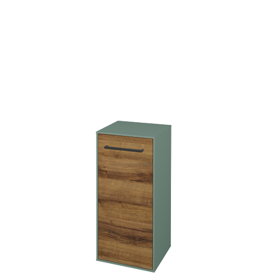 Nízka kúpeľňová skrinka KVADRO SND 35  - M18 Mint mat - Úchytka T06 - D27 Cognac - Levé - Nie