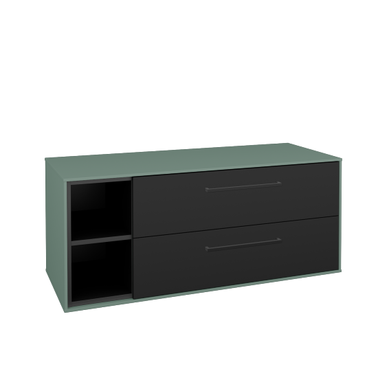 Skrinka pod umývadlo KVADRO SZZ2O2L 120 (bez umývadla)  - M18 Mint mat - Úchytka T06 - N03 Graphite - Nie