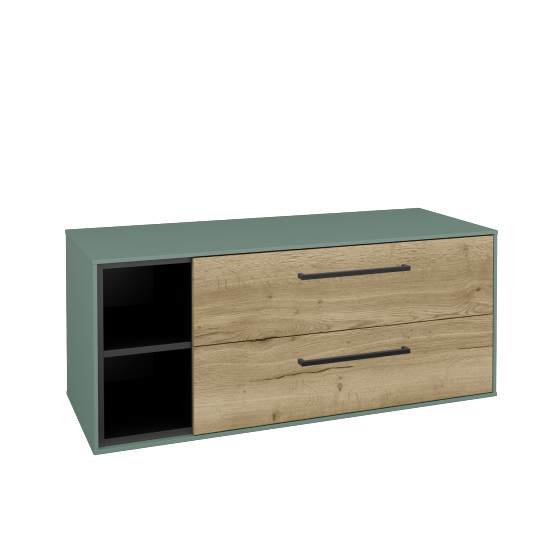 Skrinka pod umývadlo KVADRO SZZ2O2L 120 (bez umývadla)  - M18 Mint mat - Úchytka T06 - D26 Ontario - Nie