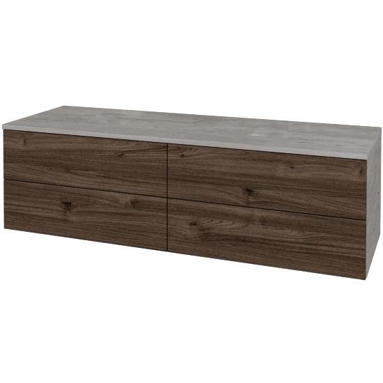 Skrinka pod umývadlo MODULE SZZ4 140 bez umývadla - D01 Betón - D25 Teak - Nie