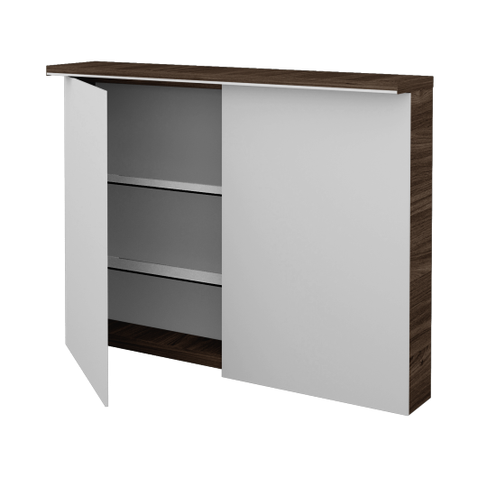 Dvojdverová zrkadlová skrinka ASTON GA2OE 100  - D25 Teak