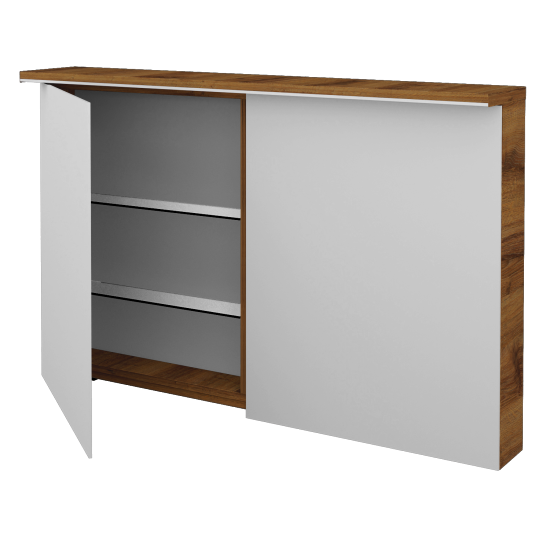 Dvojdverová zrkadlová skrinka ASTON GA2OE 120  - D27 Cognac