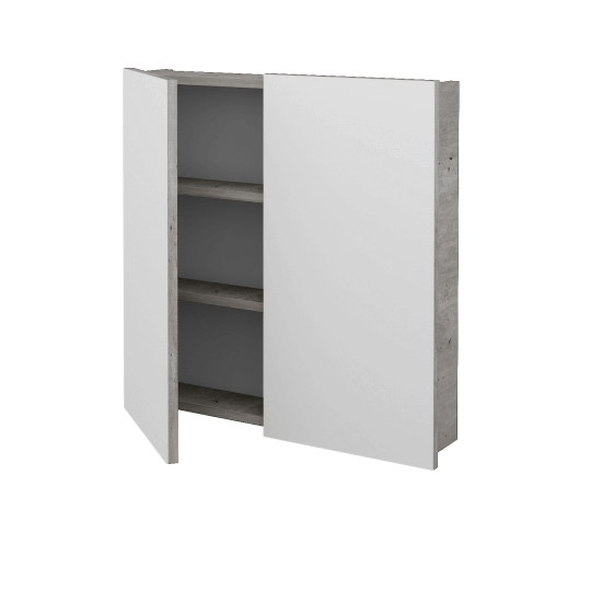 Dvojdverová zrkadlová skrinka Q GA2 70  - D27 Cognac