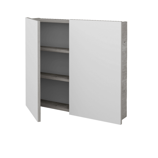 Dvojdverová zrkadlová skrinka Q GA2 80  - D27 Cognac