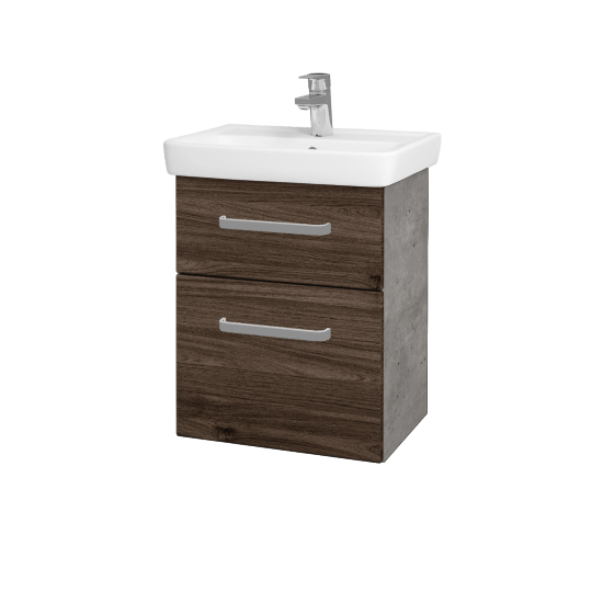 Umývadlová skrinka GO SZZ2 50  - D01 Betón - Úchytka T01 - D25 Teak