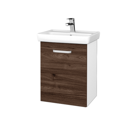 Kúpeľňová skriňa DOOR SZD 50  - M01 Biela mat - Úchytka T01 - D25 Teak - Levé