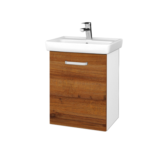 Kúpeľňová skriňa DOOR SZD 50  - M01 Biela mat - Úchytka T01 - D27 Cognac - Levé