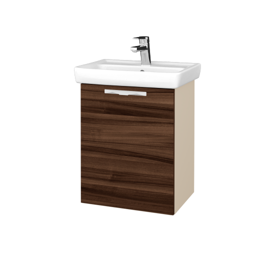 Kúpeľňová skriňa DOOR SZD 50  - M19 Cream mat - Úchytka T09 - D06 Orech - Levé