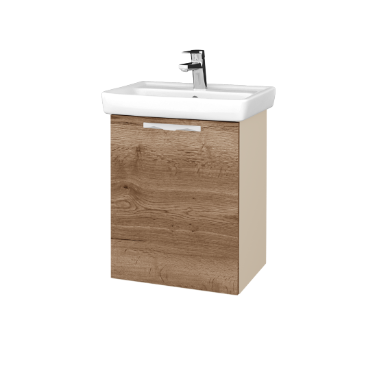Kúpeľňová skriňa DOOR SZD 50  - M19 Cream mat - Úchytka T09 - D21 Tobacco - Levé