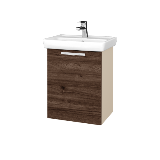 Kúpeľňová skriňa DOOR SZD 50  - M19 Cream mat - Úchytka T09 - D25 Teak - Levé