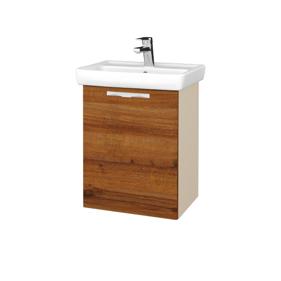 Kúpeľňová skriňa DOOR SZD 50  - M19 Cream mat - Úchytka T09 - D27 Cognac - Levé