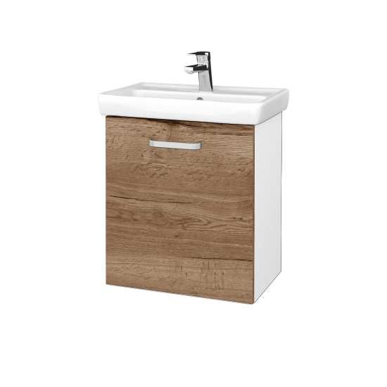 Kúpeľňová skriňa DOOR SZD 55  - M01 Biela mat - Úchytka T01 - D21 Tobacco - Levé