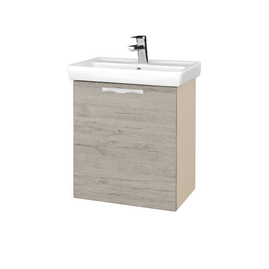 Kúpeľňová skriňa DOOR SZD 55  - M19 Cream mat - Úchytka T09 - D05 Oregon - Levé