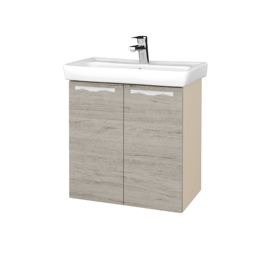 Kúpeľňová skriňa DOOR SZD2 60  - M19 Cream mat - Úchytka T09 - D05 Oregon