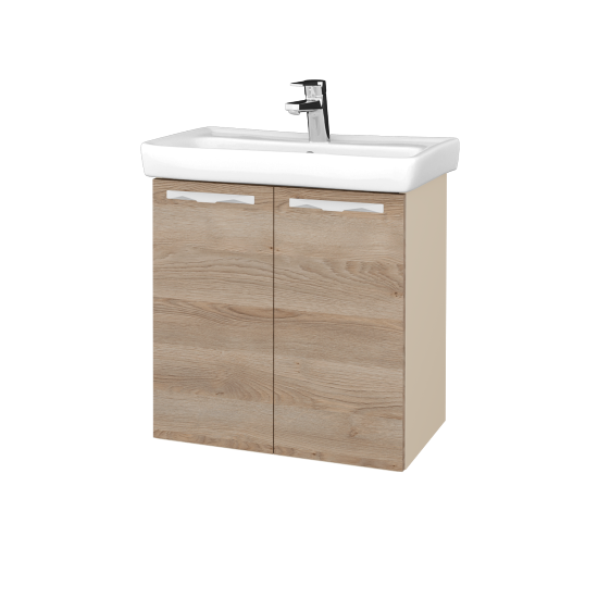 Kúpeľňová skriňa DOOR SZD2 60  - M19 Cream mat - Úchytka T09 - D17 Colorado