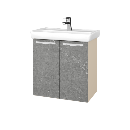 Kúpeľňová skriňa DOOR SZD2 60  - M19 Cream mat - Úchytka T09 - D20 Galaxy