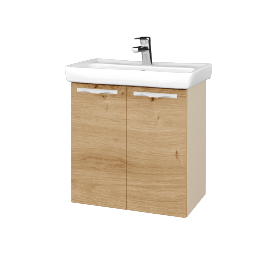Kúpeľňová skriňa DOOR SZD2 60  - M19 Cream mat - Úchytka T09 - D22 Karamel