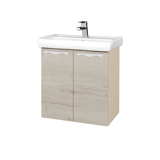 Kúpeľňová skriňa DOOR SZD2 60  - M19 Cream mat - Úchytka T09 - D28 Alberta