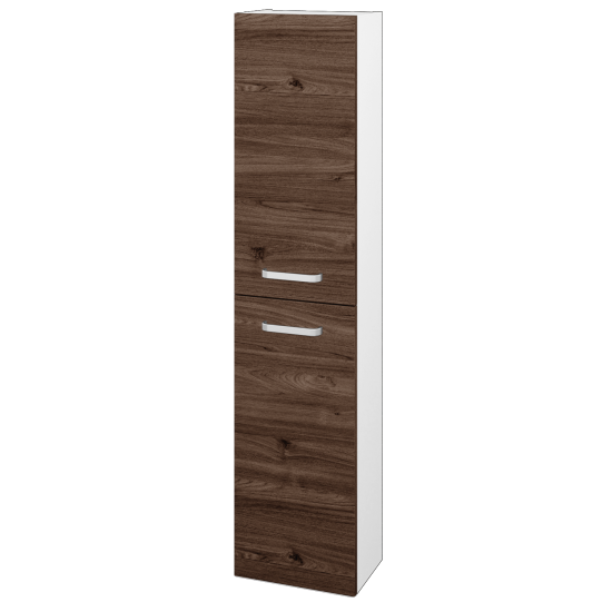 Vysoká skriňa DOOR SV1D2 35  - M01 Biela mat - Úchytka T01 - D25 Teak - Levé