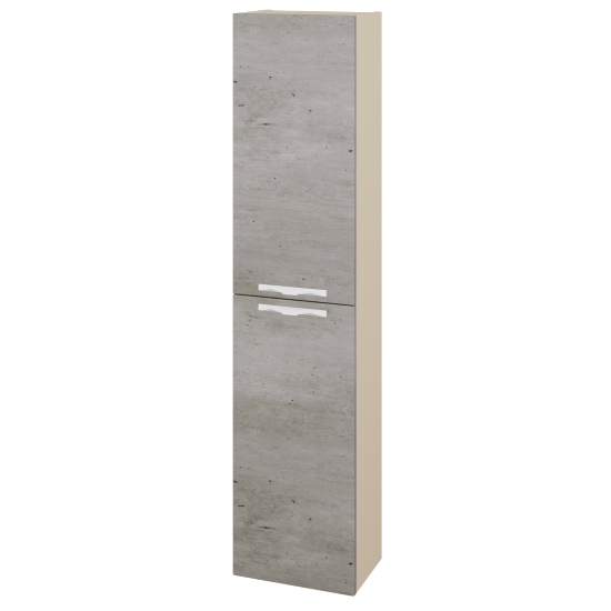 Vysoká skriňa DOOR SV1D2 35  - M19 Cream mat - Úchytka T09 - D01 Betón - Levé