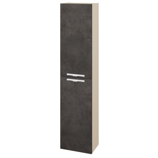 Vysoká skriňa DOOR SV1D2 35  - M19 Cream mat - Úchytka T09 - D16 Tmavý betón - Levé
