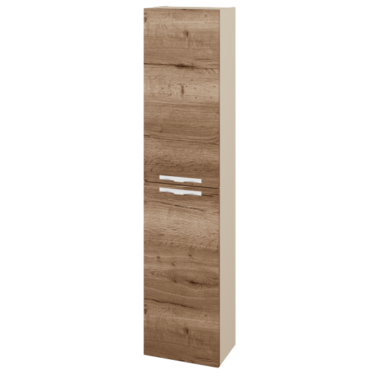 Vysoká skriňa DOOR SV1D2 35  - M19 Cream mat - Úchytka T09 - D21 Tobacco - Levé
