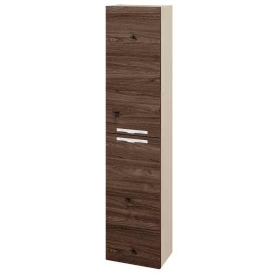 Vysoká skriňa DOOR SV1D2 35  - M19 Cream mat - Úchytka T09 - D25 Teak - Levé