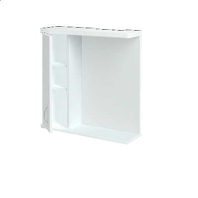 Jednodverová zrkadlová skrinka DREJA GAOE 65  - N01 Biela lesk - L01 Biela vysoký lesk - Levé